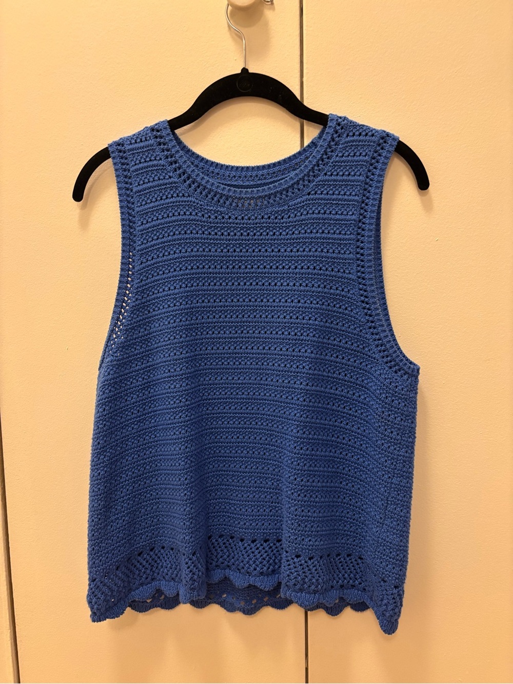 J. Crew Royal Blue Crochet Sleeveless Tank